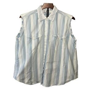 VINTAGE Jukebox Button Up Sleeveless Women's Shirt Size 20